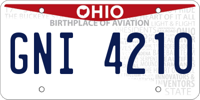 OH license plate GNI4210