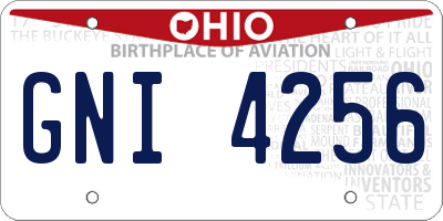 OH license plate GNI4256