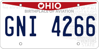 OH license plate GNI4266