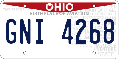 OH license plate GNI4268