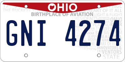 OH license plate GNI4274