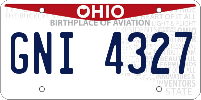OH license plate GNI4327