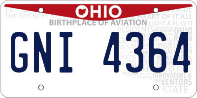 OH license plate GNI4364