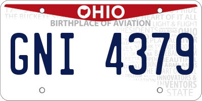 OH license plate GNI4379