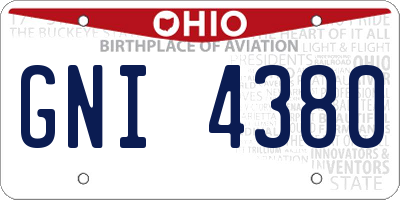 OH license plate GNI4380