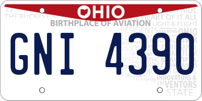OH license plate GNI4390