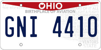OH license plate GNI4410