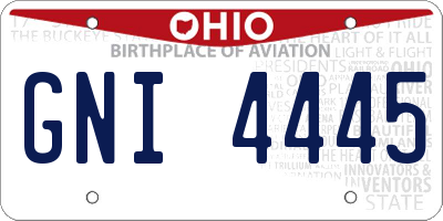 OH license plate GNI4445