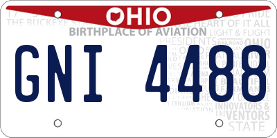 OH license plate GNI4488