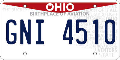 OH license plate GNI4510