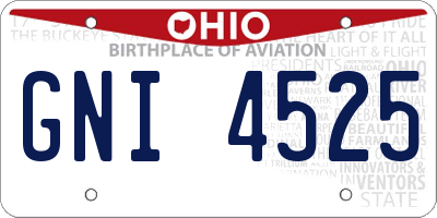OH license plate GNI4525