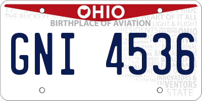 OH license plate GNI4536