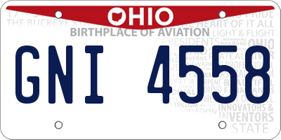 OH license plate GNI4558