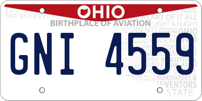 OH license plate GNI4559