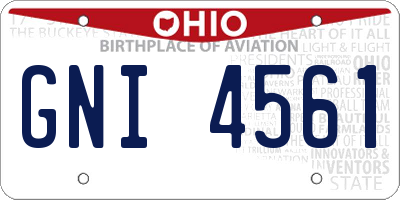 OH license plate GNI4561
