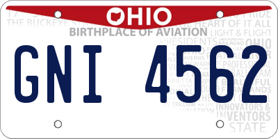OH license plate GNI4562