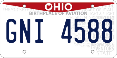 OH license plate GNI4588