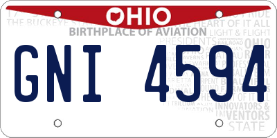 OH license plate GNI4594