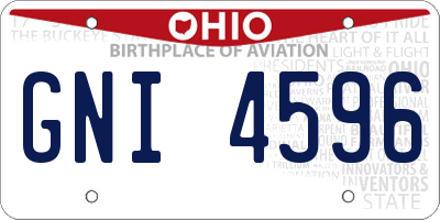 OH license plate GNI4596