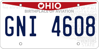 OH license plate GNI4608