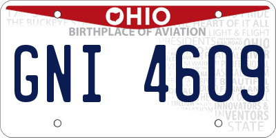 OH license plate GNI4609