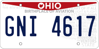 OH license plate GNI4617