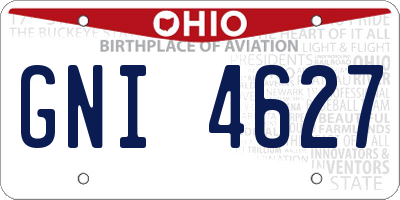 OH license plate GNI4627