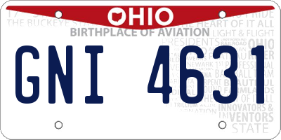 OH license plate GNI4631