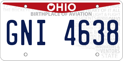 OH license plate GNI4638