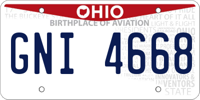 OH license plate GNI4668