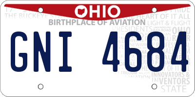 OH license plate GNI4684