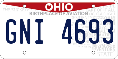 OH license plate GNI4693