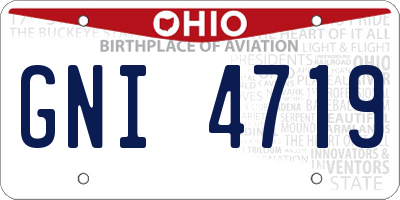 OH license plate GNI4719