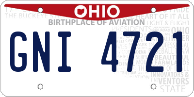 OH license plate GNI4721