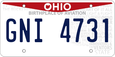 OH license plate GNI4731