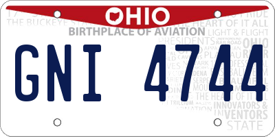 OH license plate GNI4744