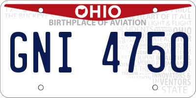 OH license plate GNI4750