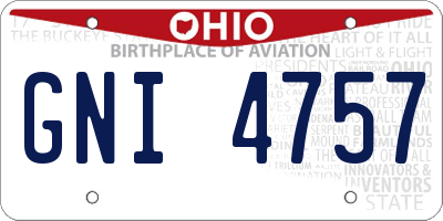 OH license plate GNI4757