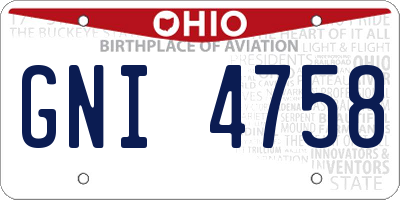 OH license plate GNI4758
