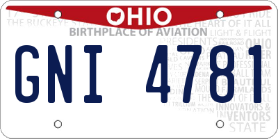 OH license plate GNI4781