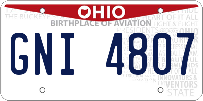 OH license plate GNI4807