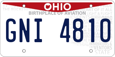 OH license plate GNI4810