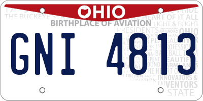 OH license plate GNI4813