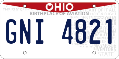 OH license plate GNI4821