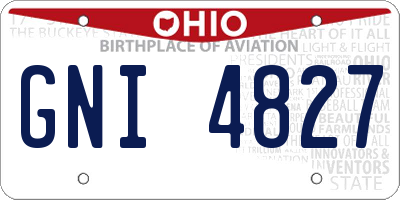 OH license plate GNI4827