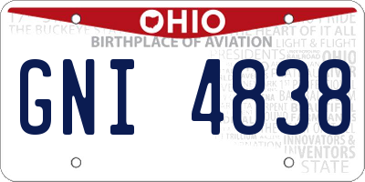 OH license plate GNI4838