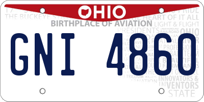 OH license plate GNI4860