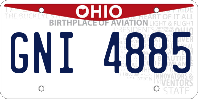 OH license plate GNI4885
