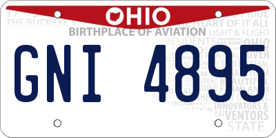 OH license plate GNI4895