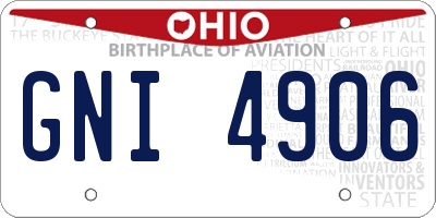 OH license plate GNI4906